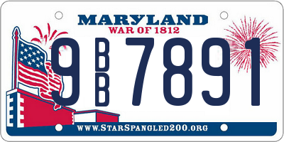 MD license plate 9BB7891