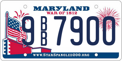 MD license plate 9BB7900
