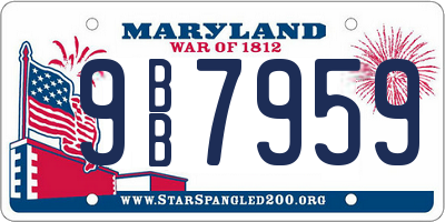 MD license plate 9BB7959