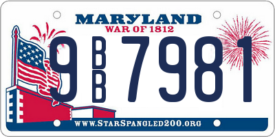 MD license plate 9BB7981