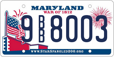 MD license plate 9BB8003