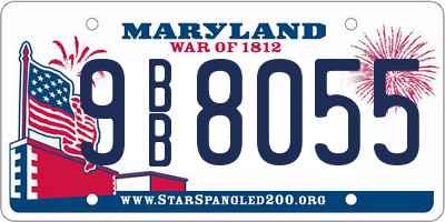 MD license plate 9BB8055