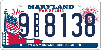 MD license plate 9BB8138