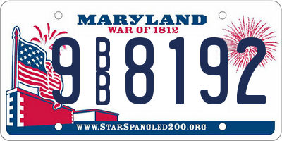 MD license plate 9BB8192