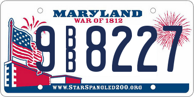 MD license plate 9BB8227