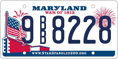 MD license plate 9BB8228