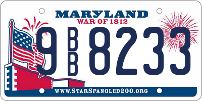 MD license plate 9BB8233