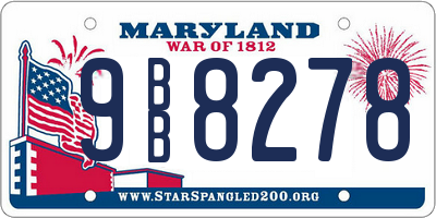 MD license plate 9BB8278