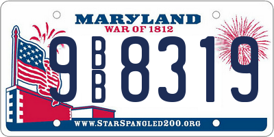 MD license plate 9BB8319