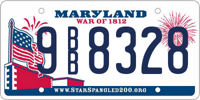 MD license plate 9BB8328
