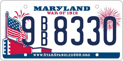 MD license plate 9BB8330