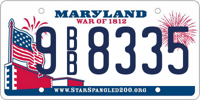 MD license plate 9BB8335