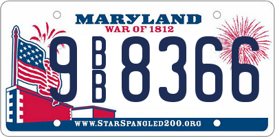 MD license plate 9BB8366