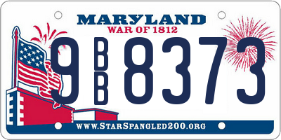 MD license plate 9BB8373