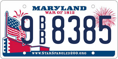 MD license plate 9BB8385