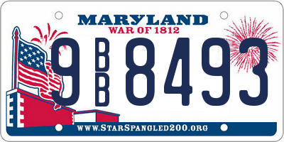 MD license plate 9BB8493