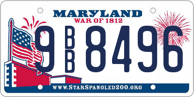 MD license plate 9BB8496
