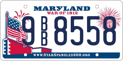 MD license plate 9BB8558
