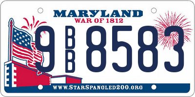 MD license plate 9BB8583
