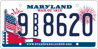 MD license plate 9BB8620
