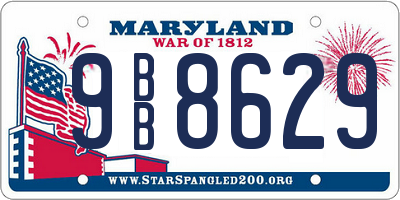 MD license plate 9BB8629