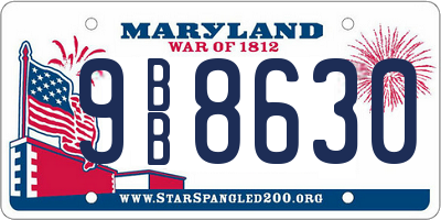 MD license plate 9BB8630