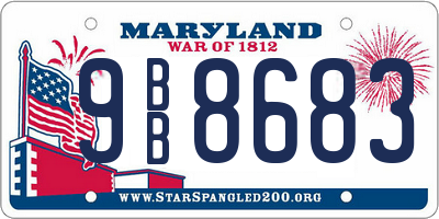 MD license plate 9BB8683