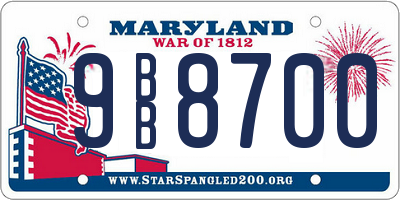 MD license plate 9BB8700