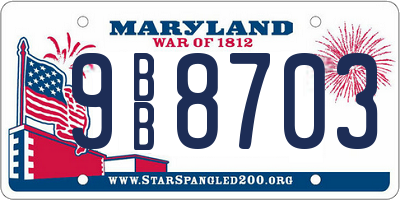 MD license plate 9BB8703