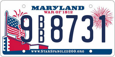 MD license plate 9BB8731