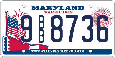 MD license plate 9BB8736