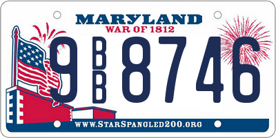 MD license plate 9BB8746