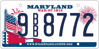 MD license plate 9BB8772