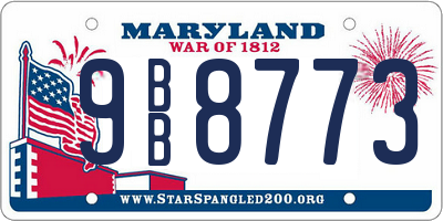 MD license plate 9BB8773