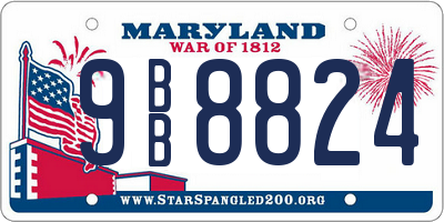 MD license plate 9BB8824
