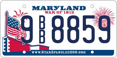 MD license plate 9BB8859