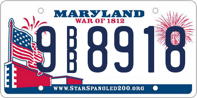 MD license plate 9BB8918