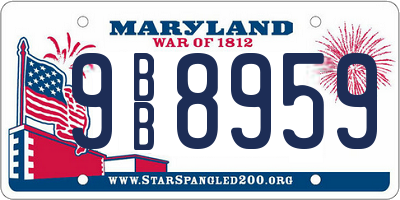 MD license plate 9BB8959