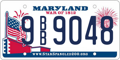 MD license plate 9BB9048