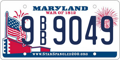 MD license plate 9BB9049