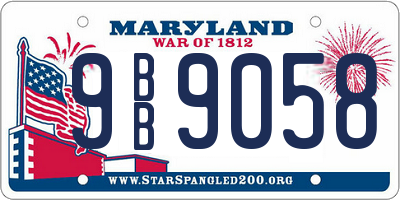 MD license plate 9BB9058