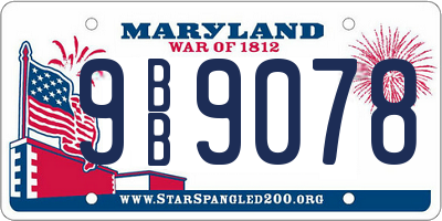 MD license plate 9BB9078
