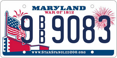 MD license plate 9BB9083