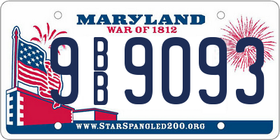 MD license plate 9BB9093