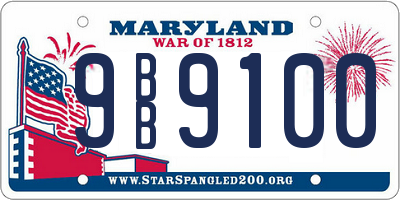 MD license plate 9BB9100