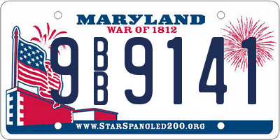 MD license plate 9BB9141
