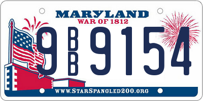 MD license plate 9BB9154