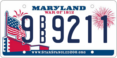MD license plate 9BB9211