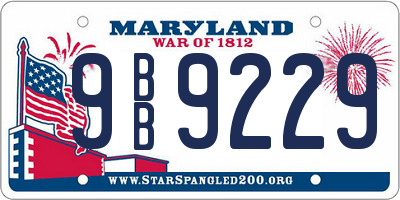 MD license plate 9BB9229