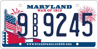 MD license plate 9BB9245